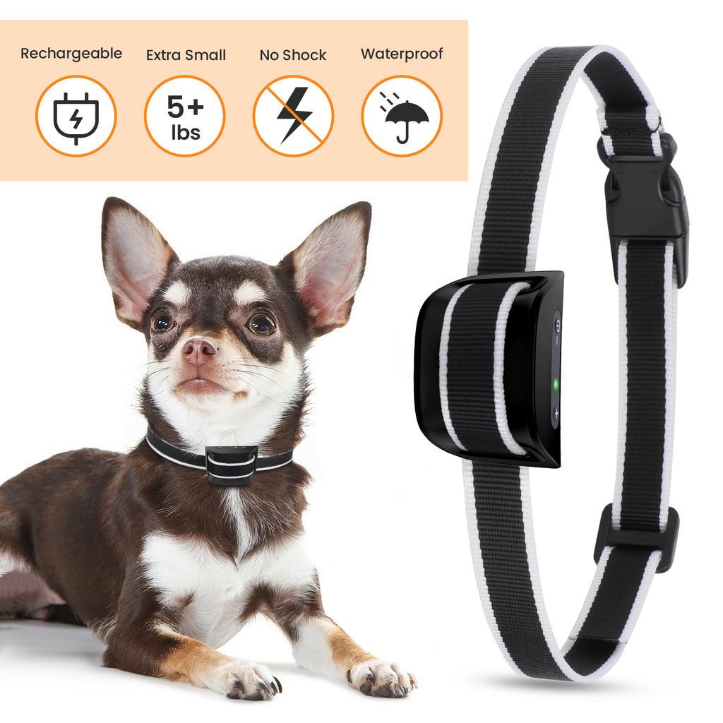 Jewyow Smart Bark Collar for Dogs – No Shock Dog Bark Collar with Beep & Vibration, prong collar for small dogs(Black)