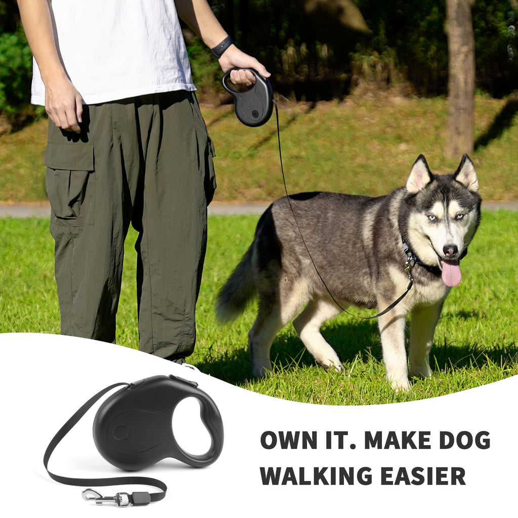 Charkool 9.8ft Retractable Dog Leash with Anti-Slip Handle One-Hand Brake，dog leash for Small/Medium dogs