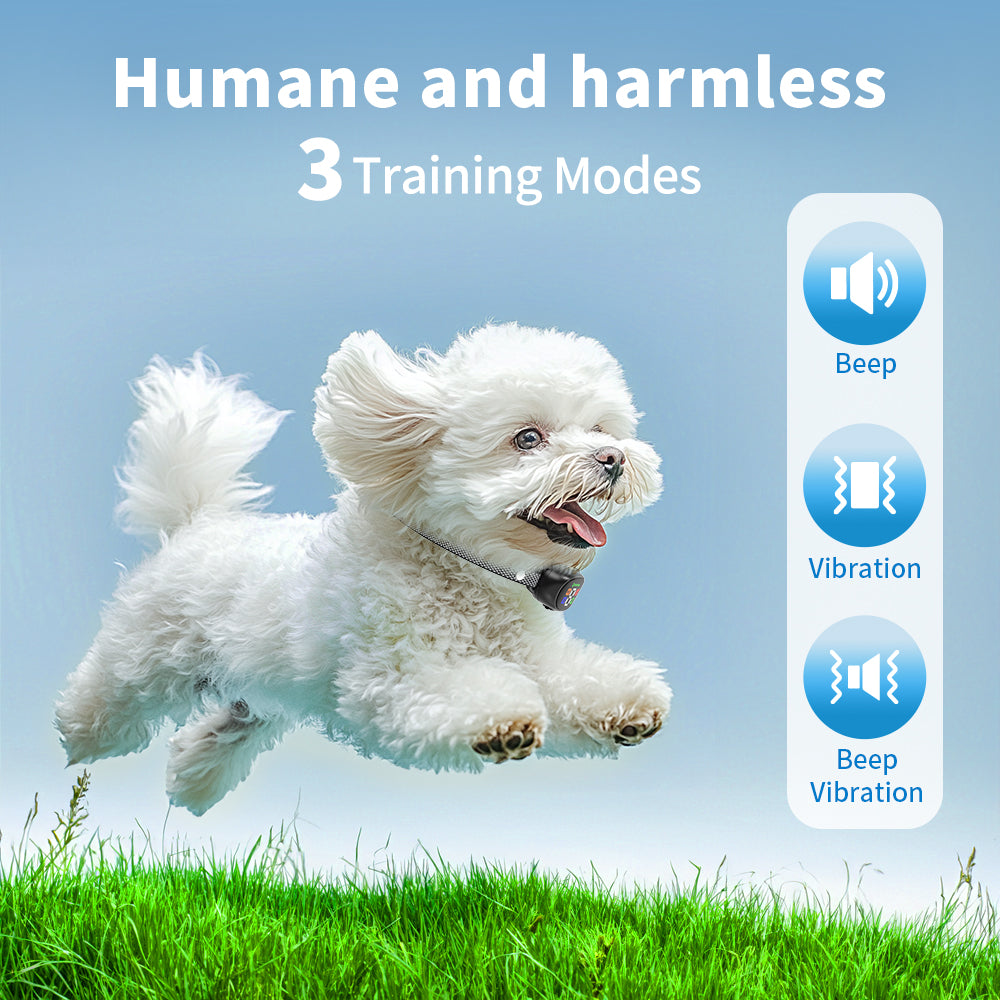 Dog Bark Collar, Rechargeable Smart Collar, Anti Barking Training Collar with 7 Adjustable Sensitivity Beep Vibration, Bark Collar for Medium Small Dogs (Black)