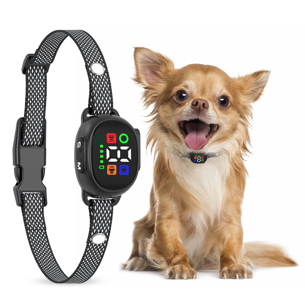 Dog Bark Collar, Rechargeable Smart Collar, Anti Barking Training Collar with 7 Adjustable Sensitivity Beep Vibration, Bark Collar for Medium Small Dogs (Black)