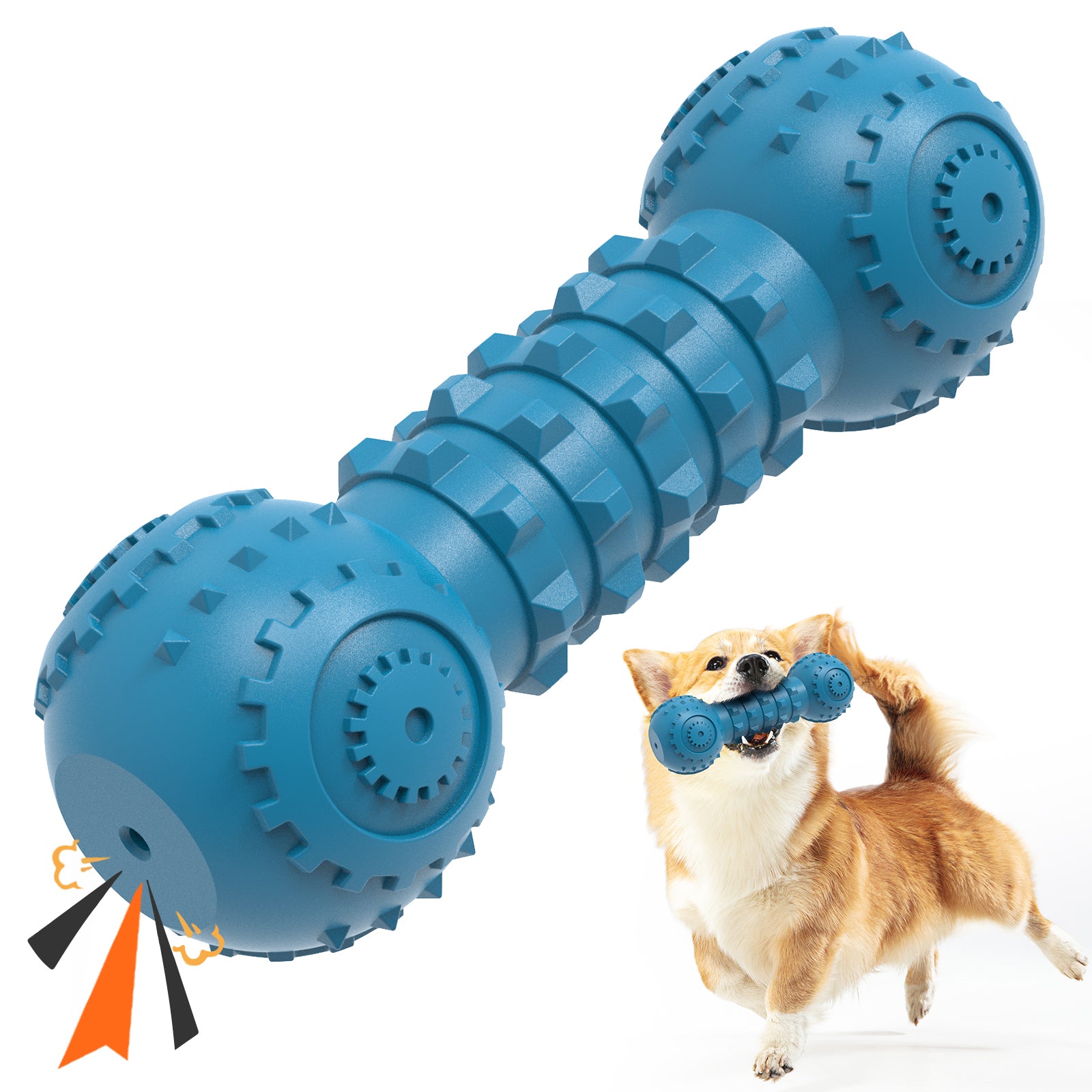 Dog Chew Toys for Aggressive, Indestructible Dog Toys for Dogs, Squeaky Durable, Beef Flavor