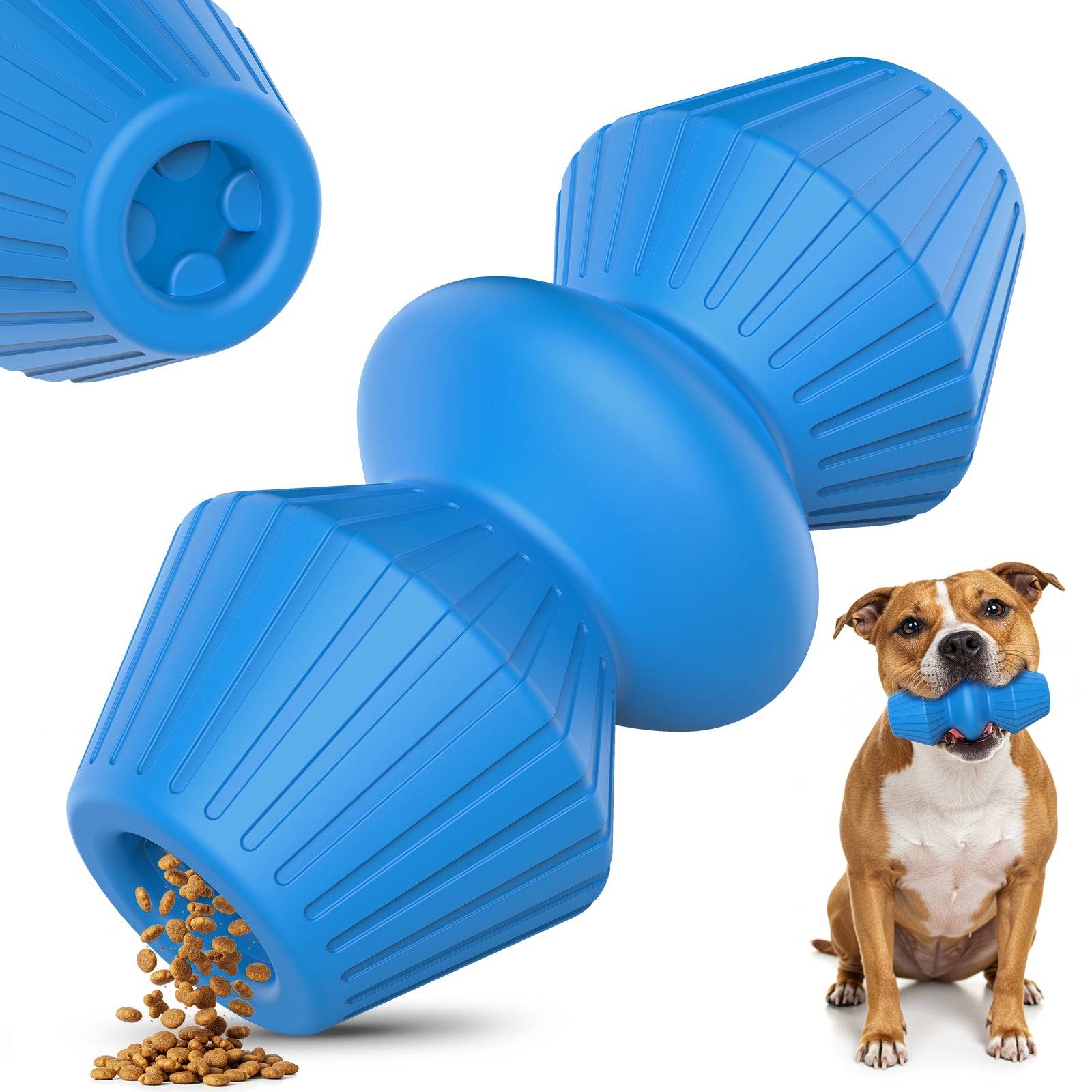 Jewyow Indestructible Rubber Chew Toy for Aggressive Chewers - Beef Flavored Dog Toys for Large Breeds