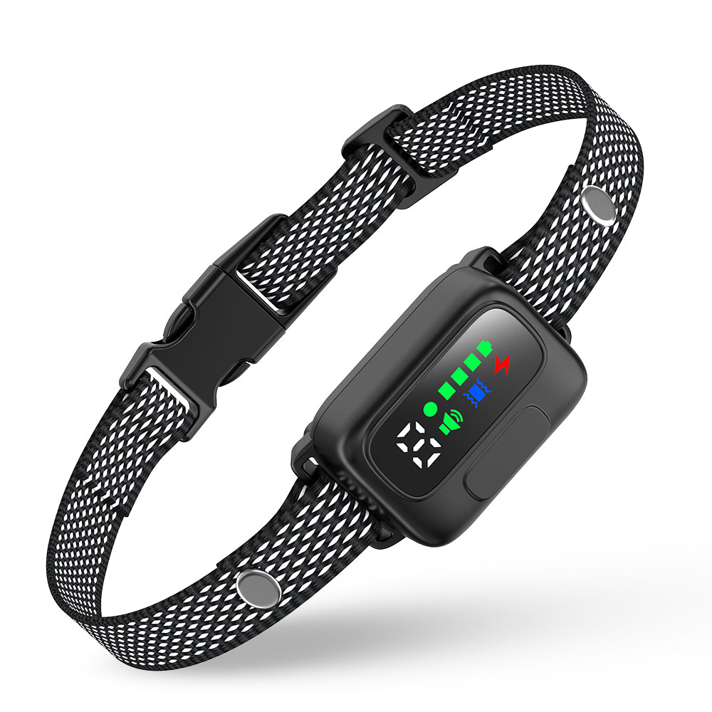 Dog Bark Collar, Charkool Rechargeable Smart Collar, Anti Barking Training Collar with 7 Adjustable Sensitivity Beep Vibration Shock, Bark Collar for Medium Small Dogs