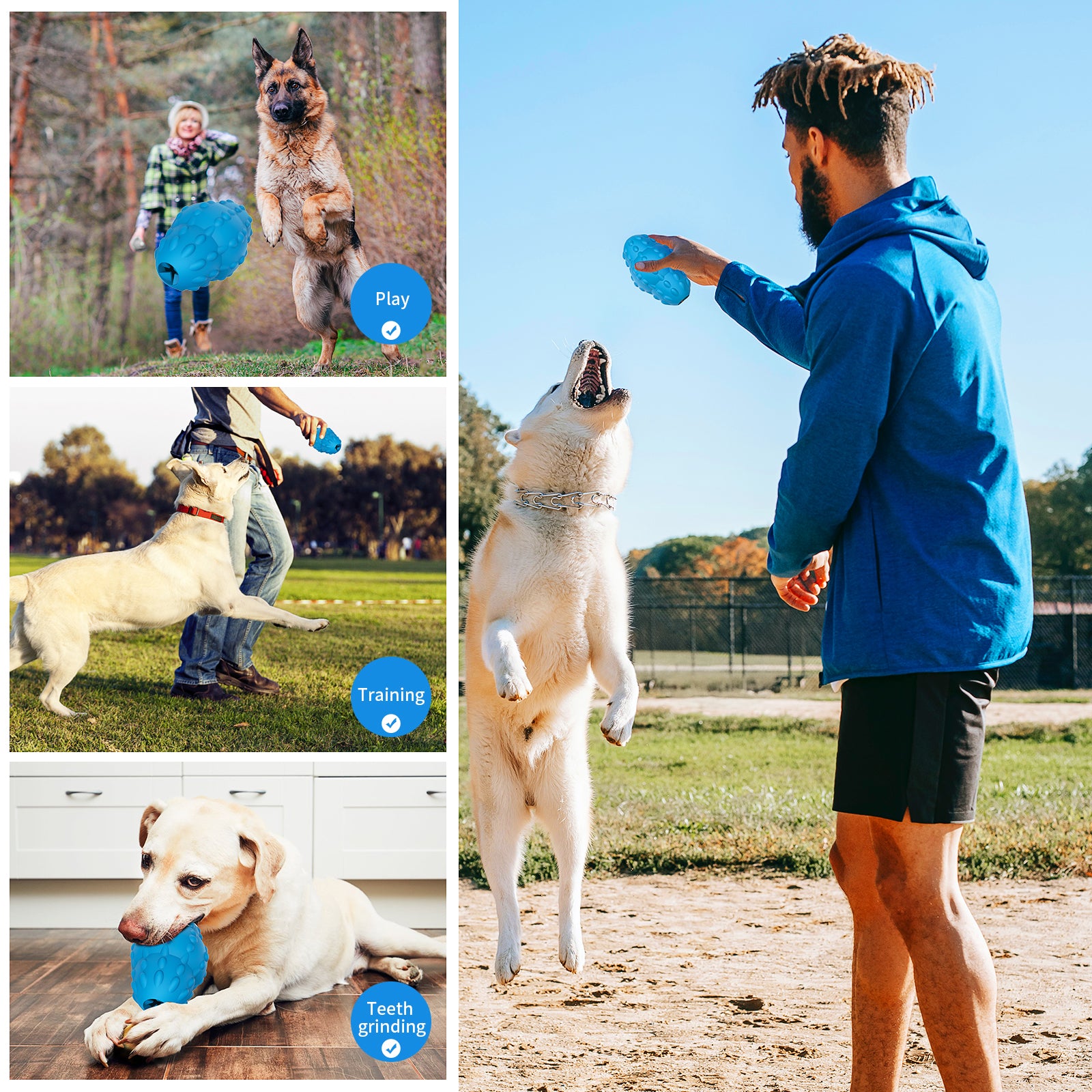 Tough Dog Chew Toys for Dogs, Interactive Dog Toys, Indestructible Dog Rugby for Aggressive Chewers