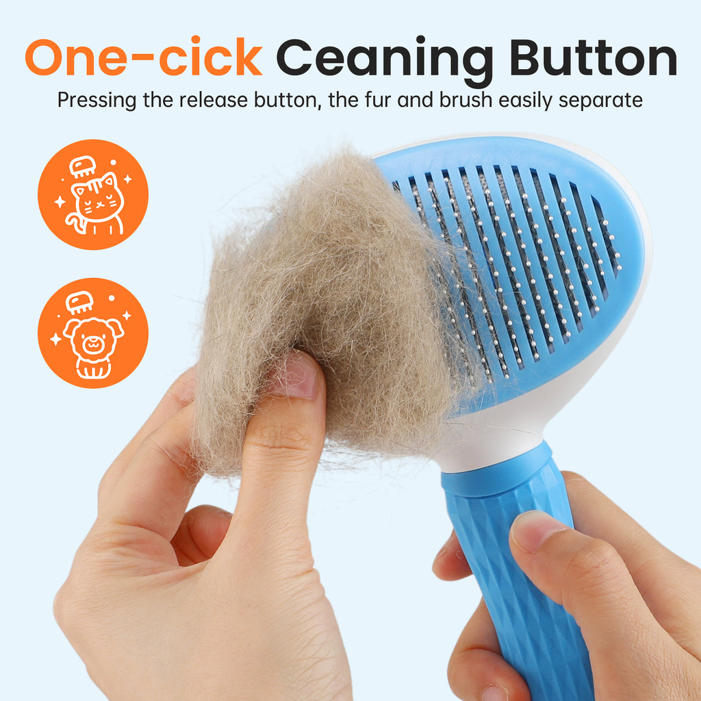 Jewyow Pet Grooming Brush - Deshedding Tool for Dogs & Cats, Short/Long Hair - Indoor Cat Brush for Shedding, Gentle Cleaning Comb for Puppies & Kittens