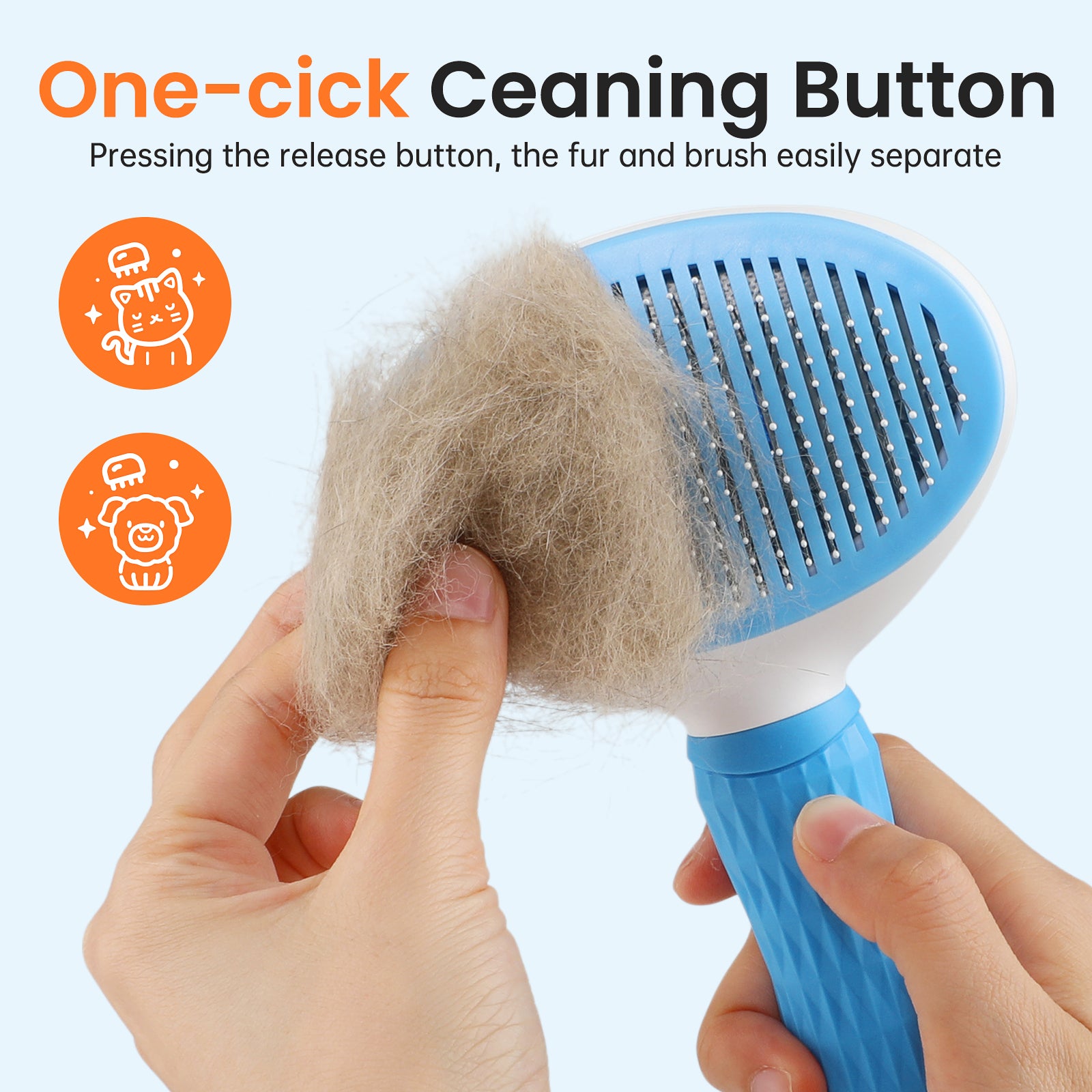 Jewyow Pet Grooming Brush - Deshedding Tool for Dogs & Cats, Short/Long Hair - Indoor Cat Brush for Shedding, Gentle Cleaning Comb for Puppies & Kittens