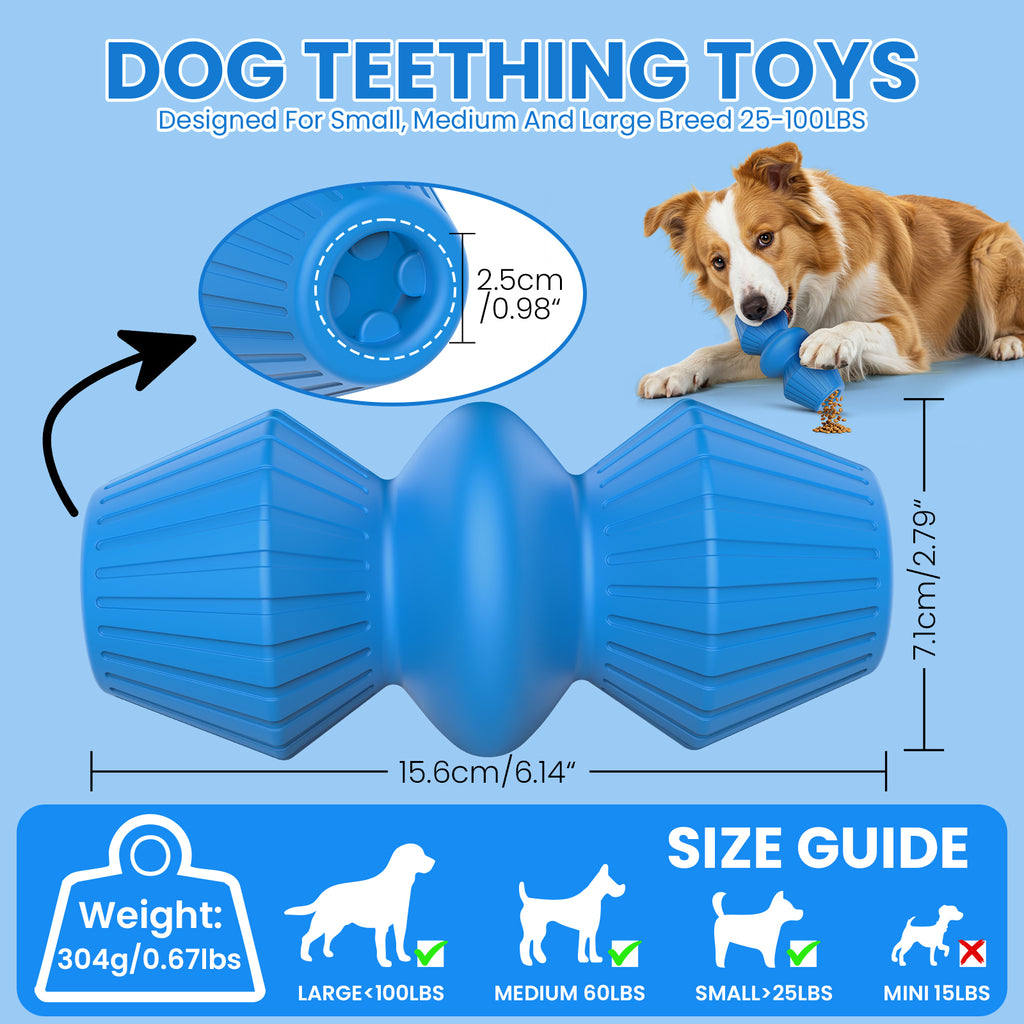Jewyow Indestructible Rubber Chew Toy for Aggressive Chewers - Beef Flavored Dog Toys for Large Breeds