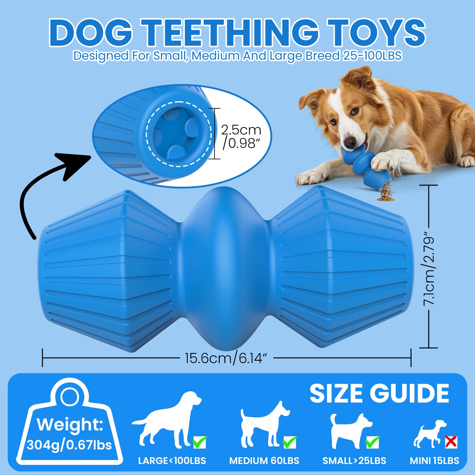 Jewyow Indestructible Rubber Chew Toy for Aggressive Chewers - Beef Flavored Dog Toys for Large Breeds