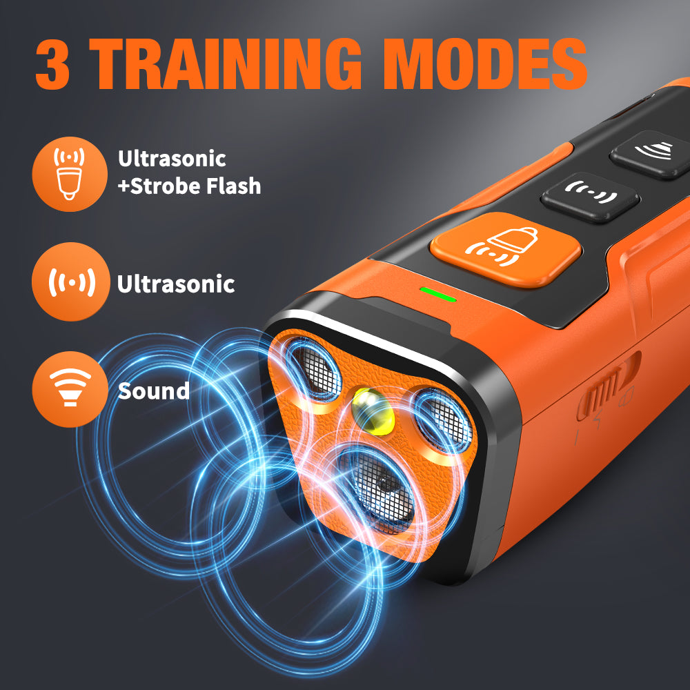 Charkool Dog Bark Deterrent Device, 6 Training Modes 23 FT Range Barks No More, Rechargeable Behavior Corrector, Stop Barking, Jumping, Aggression Without Yelling