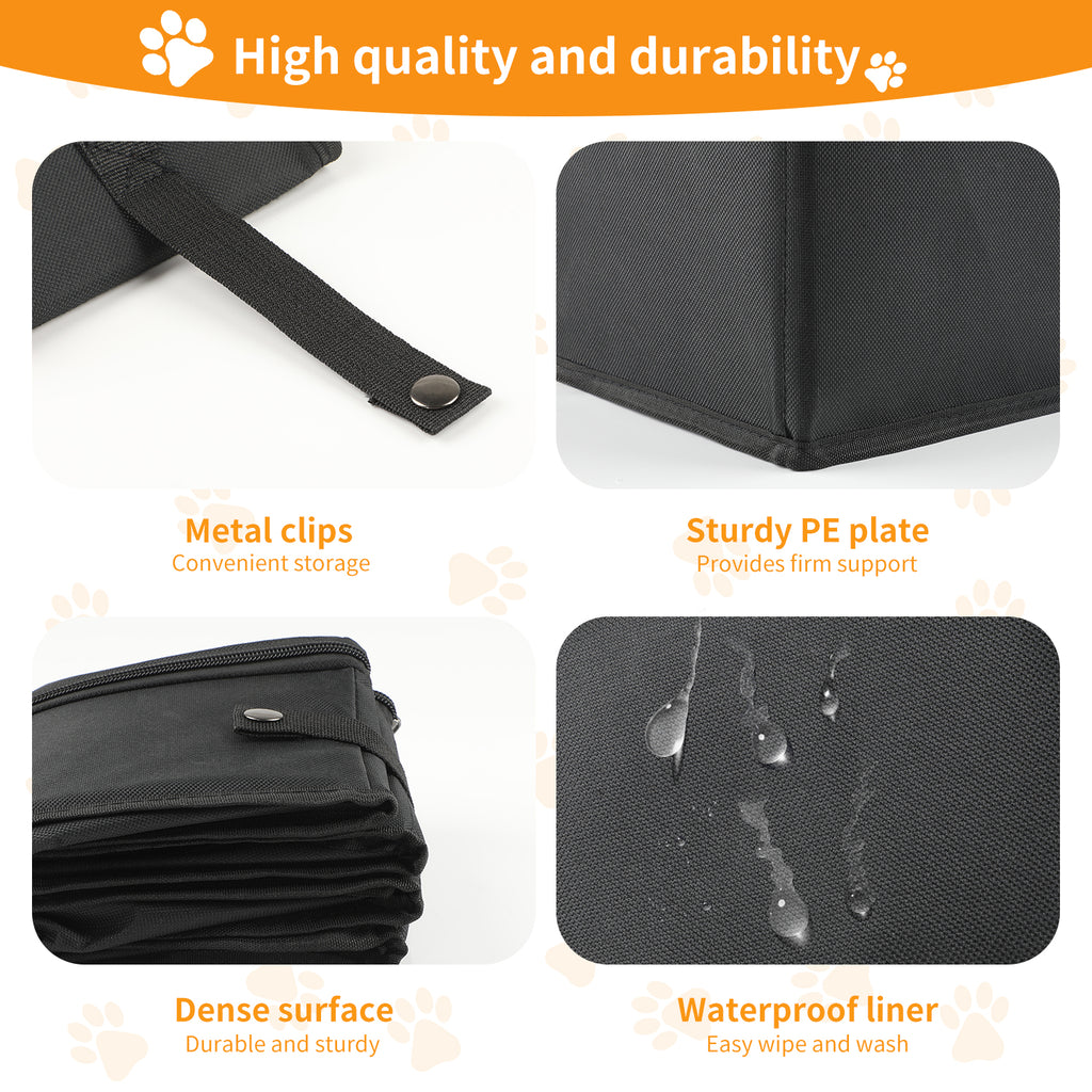 Portable Cat Travel Litter Box with Lid, Collapsible Car Cat Litter Box Waterproof and Easy to Carry, Clean