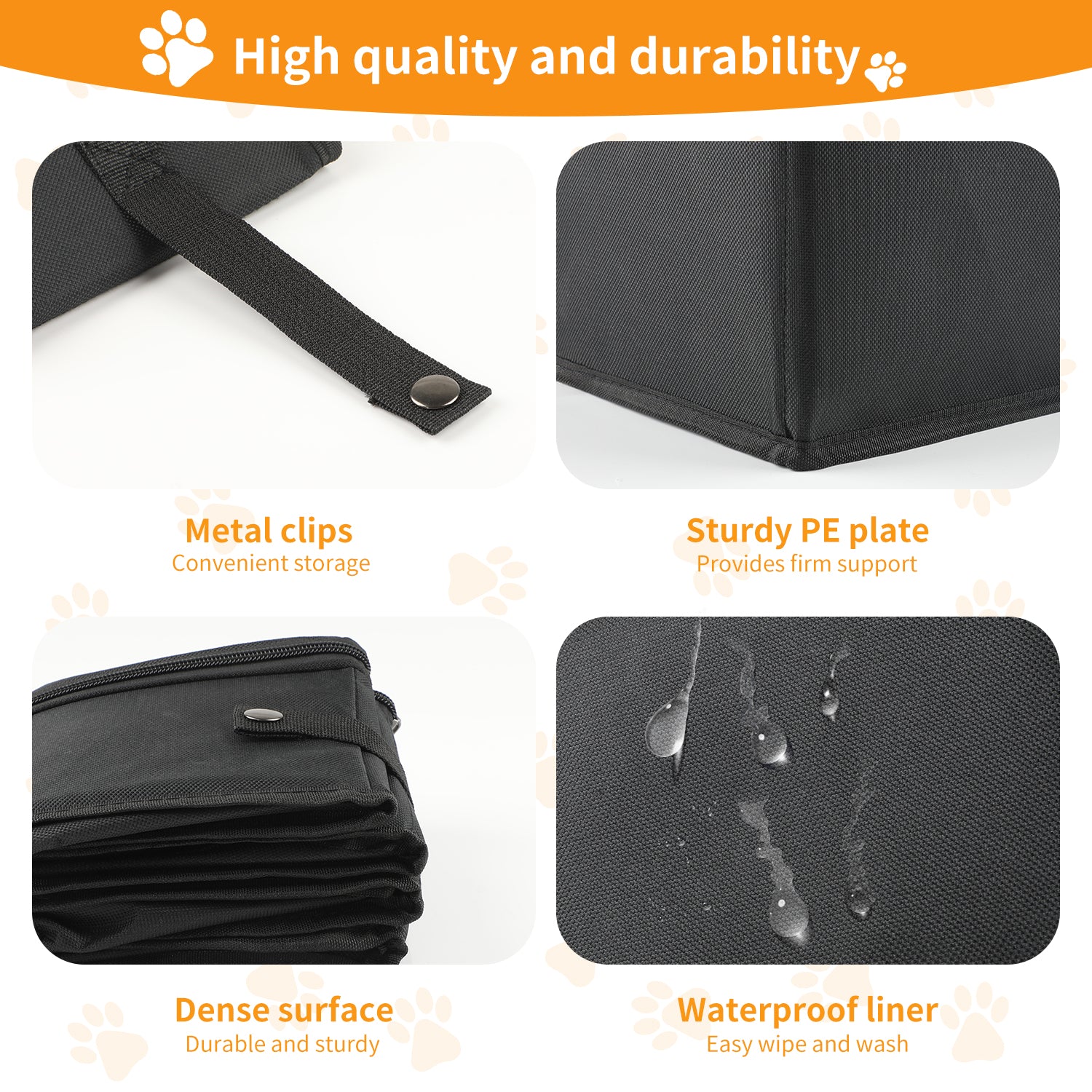 Portable Cat Travel Litter Box with Lid, Collapsible Car Cat Litter Box Waterproof and Easy to Carry, Clean