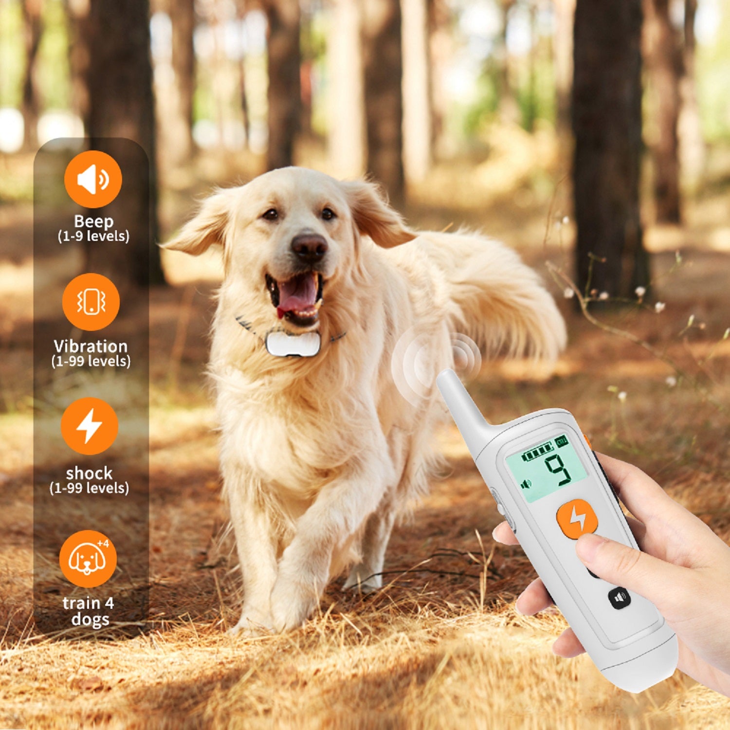 Charkool Shock Collar with Remote 1000ft, Waterproof & 3 Modes Beep Vibration, Dog Training Collar for Large Medium Small