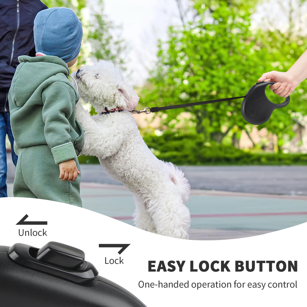 Charkool 9.8ft Retractable Dog Leash with Anti-Slip Handle One-Hand Brake，dog leash for Small/Medium dogs
