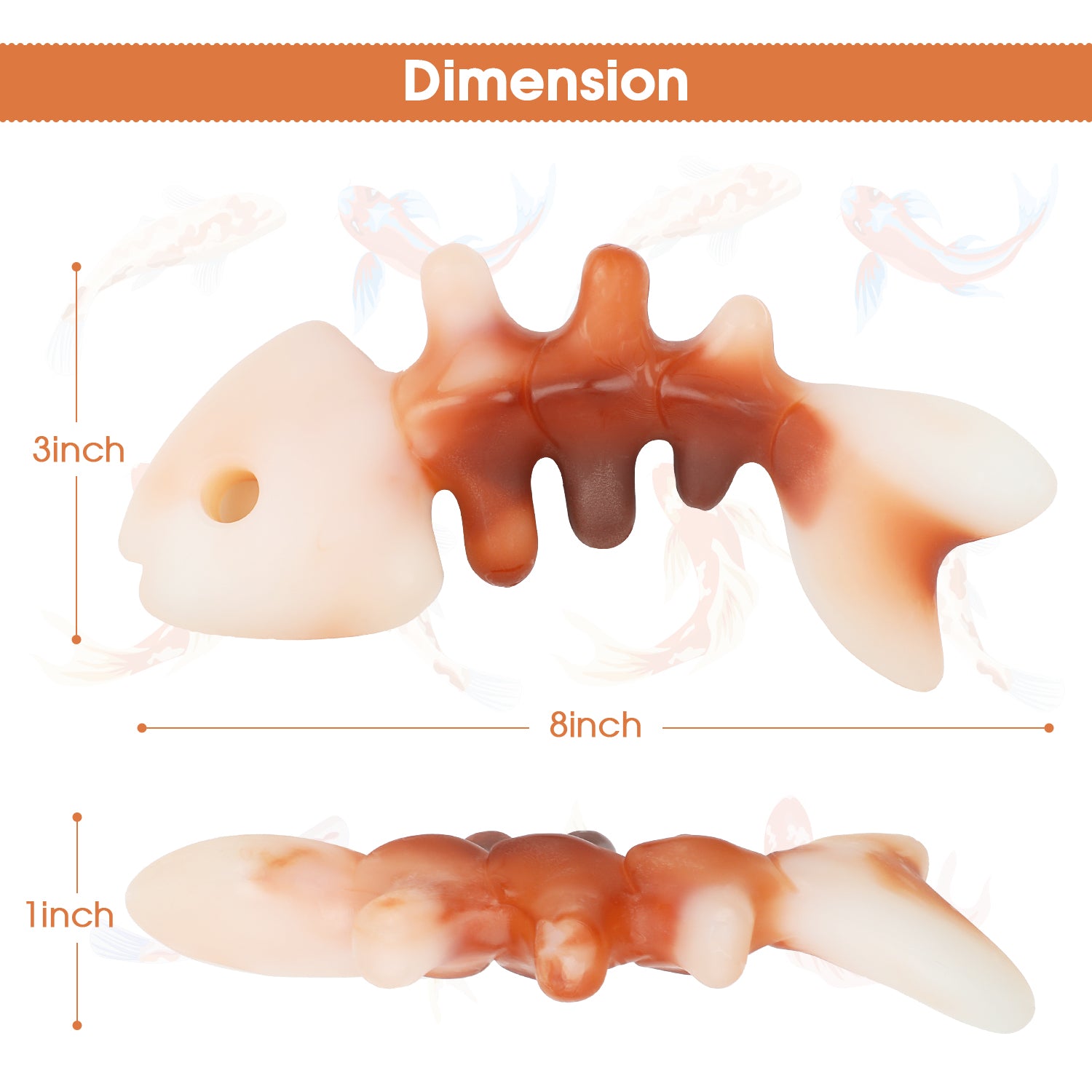 Charkool Fishbone Durable Dog Chew Toy for Aggressive Chewers, Real Fish, Nylon Pet Toys