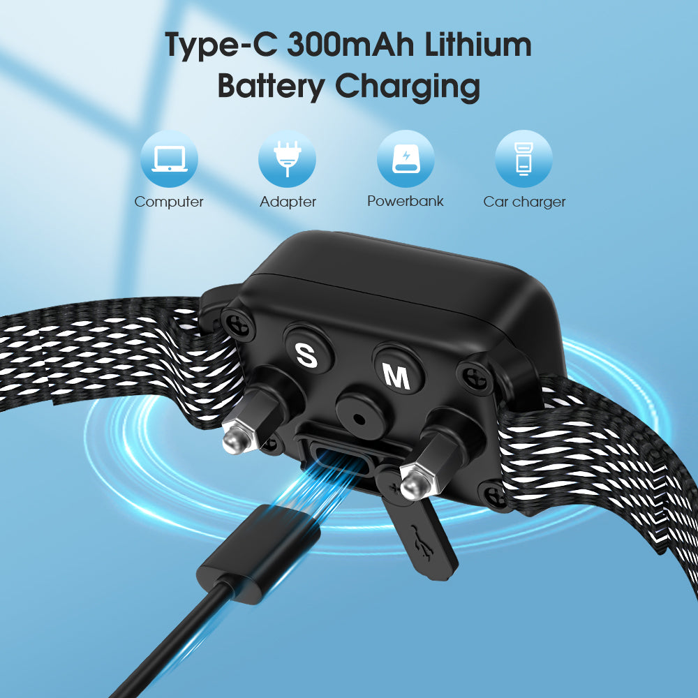 Dog Bark Collar, Charkool Rechargeable Smart Collar, Anti Barking Training Collar with 7 Adjustable Sensitivity Beep Vibration Shock, Bark Collar for Medium Small Dogs