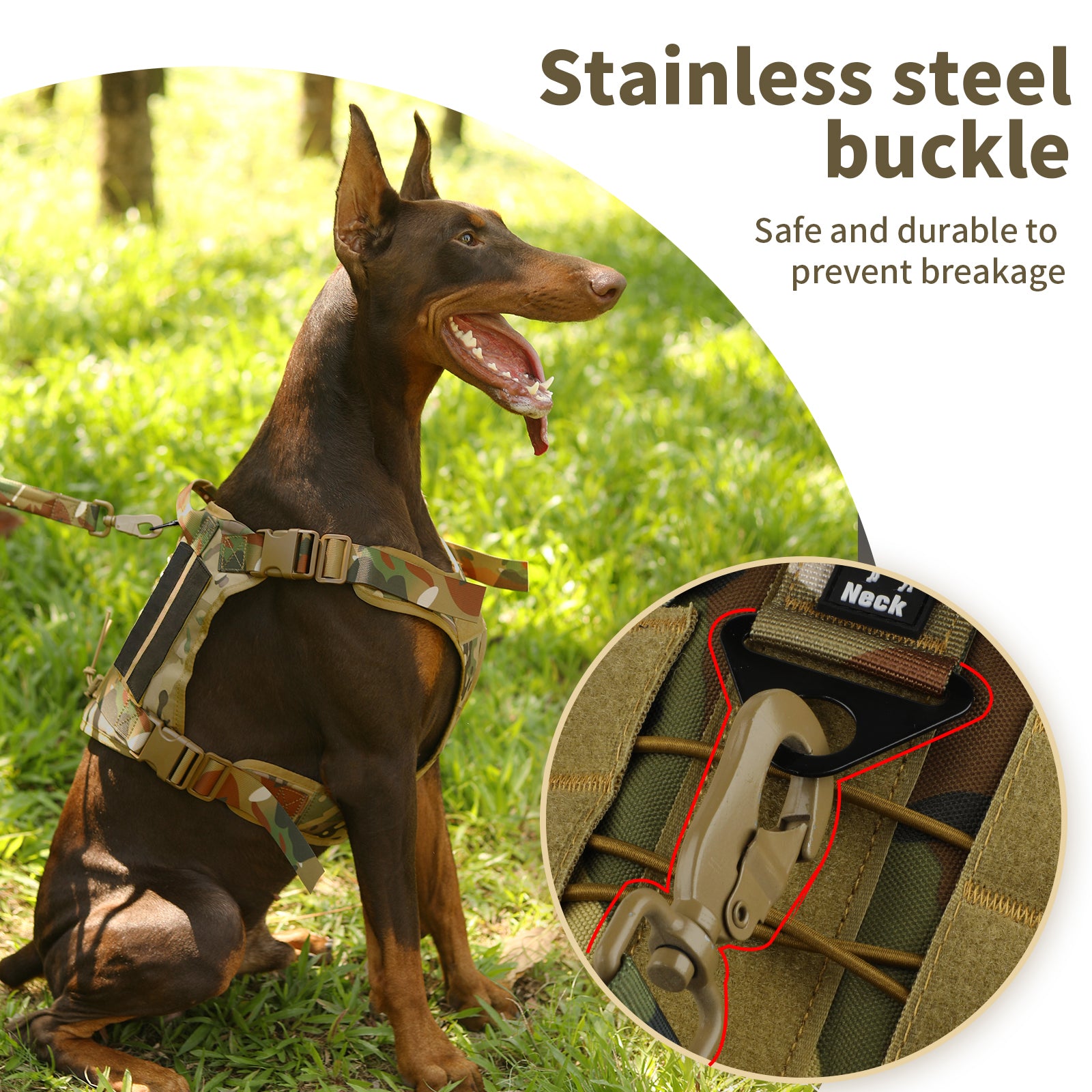 Charkool Dog Harness, No Pull Dog Harness for Large Dogs, Heavy Duty Pet Harness with Handle, Adjustable Easy on Pet Harness for Running Walking