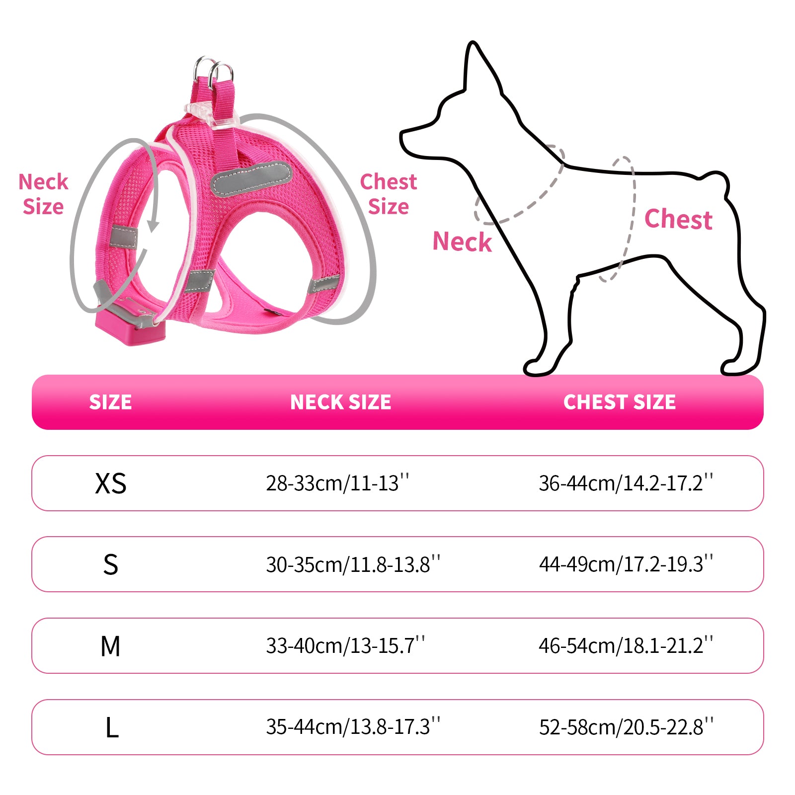 LED Dog Harness Rechargeable, Lighted Dog Vest Harness for Night Walking,Reflective Safety Vest for Small Dogs,Adjustable Soft Mesh