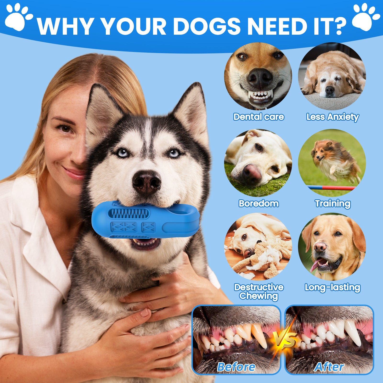 Charkool Dog Toys for Aggressive Chewers,Interactive Natural Rubber Chew Toy for Large Medium Breed