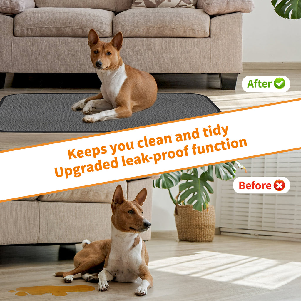 2 Packs Reusable Dog Mat for Floor, Non-Slip Washable Pee Pads for Puppy