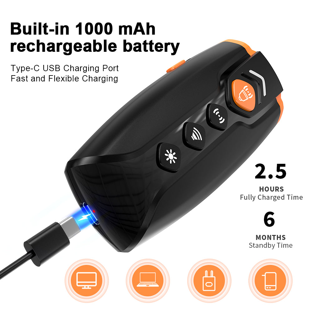 Charkool Dog Bark Deterrent Devices 2 in 1, Ultrasonic Dog Bark Deterrent Rechargeable/LED Flashlight, Dog Barking Dog Whistle with Dog Training Behavior Aids, 23 feet Range（Black)