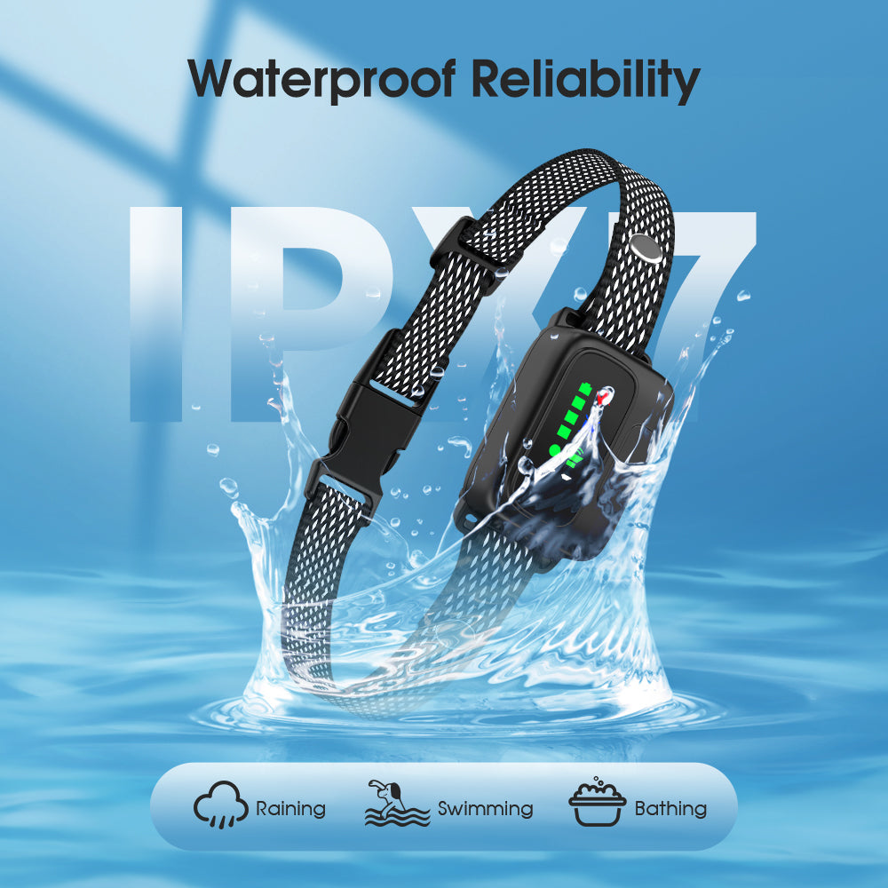 Dog Bark Collar, Charkool Rechargeable Smart Collar, Anti Barking Training Collar with 7 Adjustable Sensitivity Beep Vibration Shock, Bark Collar for Medium Small Dogs