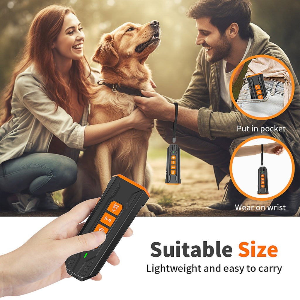 Charkool Dog Bark Deterrent Device, 4 Training/Deterrent Modes for Dogs, Dog Barking Control Devices Dog Training, 23 ft Range, Black Orange