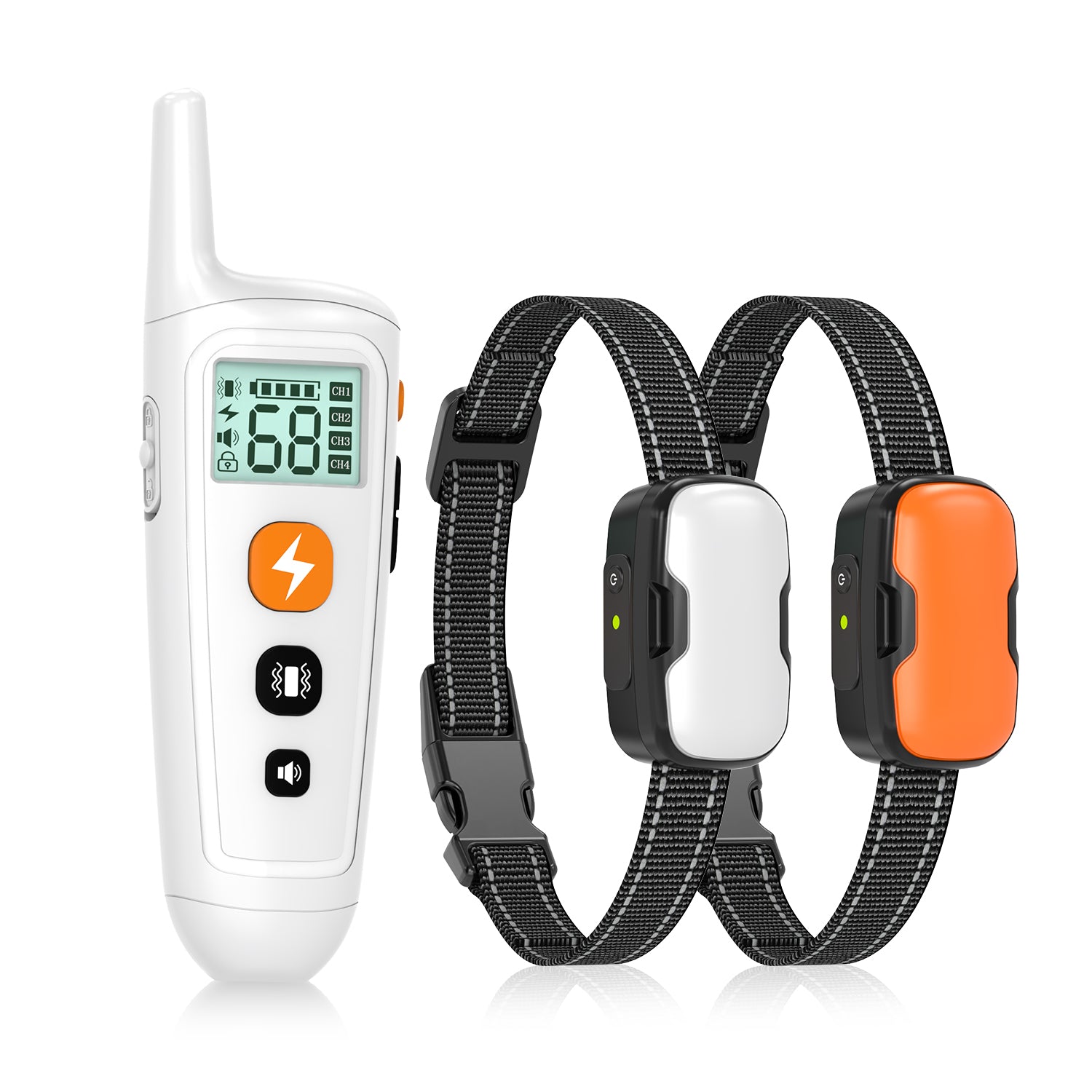 No Shock Collars for 2 Dogs with Remote 1000ft, Waterproof & 3 Modes Beep Vibration, Dog Training Collar for Large Medium Small, Black